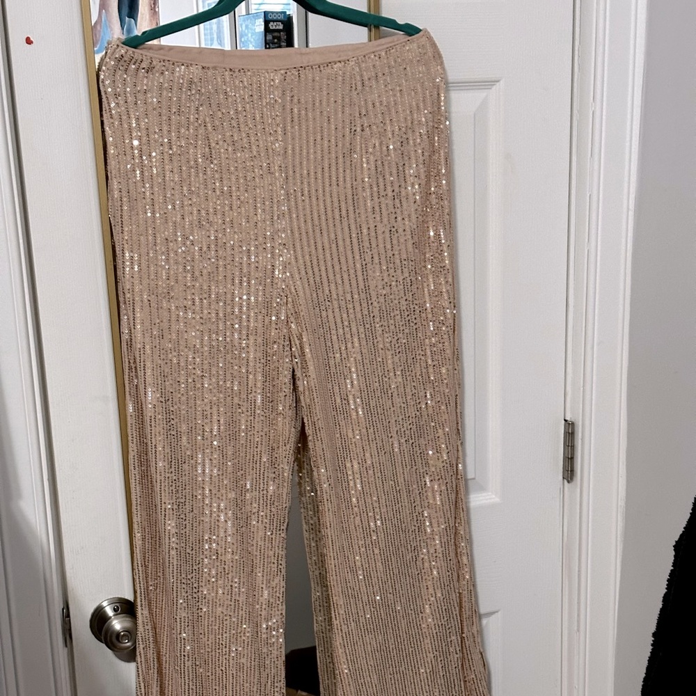 Sequin flare pants